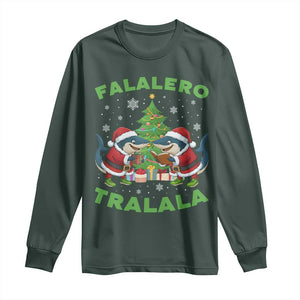 Falalero Tralala Long Sleeve Shirt Funny Italian Brainrot Meme Christmas Gift TS12 Dark Forest Green Print Your Wear
