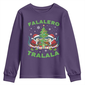 Falalero Tralala Youth Sweatshirt Funny Italian Brainrot Meme Christmas Gift TS12 Purple Print Your Wear