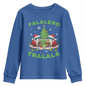 Falalero Tralala Youth Sweatshirt Funny Italian Brainrot Meme Christmas Gift TS12 Royal Blue Print Your Wear