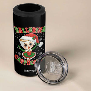 Ballerina Cappuccina 4 in 1 Can Cooler Tumbler Funny Italian Brainrot Meme Christmas Gift TS12 Print Your Wear