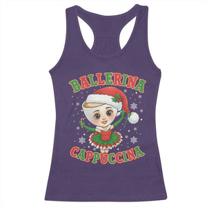 Ballerina Cappuccina Racerback Tank Top Funny Italian Brainrot Meme Christmas Gift TS12 Purple Print Your Wear