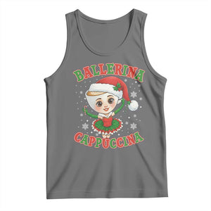 Ballerina Cappuccina Tank Top Funny Italian Brainrot Meme Christmas Gift TS12 Black Heather Print Your Wear