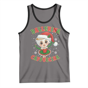 Ballerina Cappuccina Tank Top Funny Italian Brainrot Meme Christmas Gift TS12 Deep Heather Black Print Your Wear