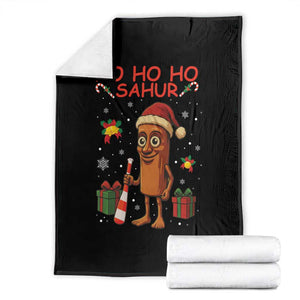 Ho Ho Ho Sahur Italian Brainrot Meme Throw Blanket Funny Gen Z Alpha Christmas Gift TS12 Black Print Your Wear
