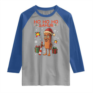 Ho Ho Ho Sahur Italian Brainrot Meme Raglan Shirt Funny Gen Z Alpha Christmas Gift TS12 Sport Gray Royal Print Your Wear