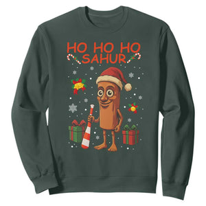 Ho Ho Ho Sahur Italian Brainrot Meme Sweatshirt Funny Gen Z Alpha Christmas Gift TS12 Dark Forest Green Print Your Wear
