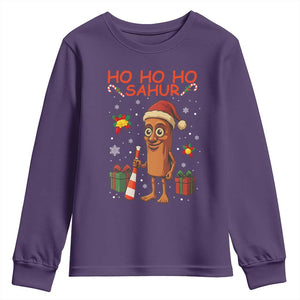 Ho Ho Ho Sahur Italian Brainrot Meme Youth Sweatshirt Funny Gen Z Alpha Christmas Gift TS12 Purple Print Your Wear