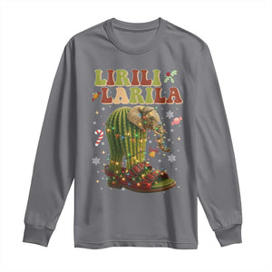 Funny Lirili Larila Italian Brainrot Meme Long Sleeve Shirt Christmas Gift TS12 Charcoal Print Your Wear