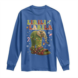 Funny Lirili Larila Italian Brainrot Meme Long Sleeve Shirt Christmas Gift TS12 Royal Blue Print Your Wear