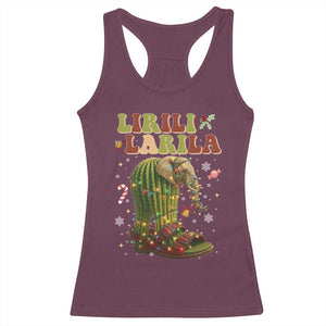 Funny Lirili Larila Italian Brainrot Meme Racerback Tank Top Christmas Gift TS12 Maroon Print Your Wear