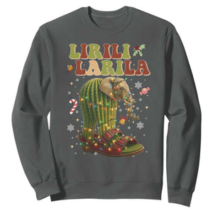 Funny Lirili Larila Italian Brainrot Meme Sweatshirt Christmas Gift TS12 Dark Heather Print Your Wear