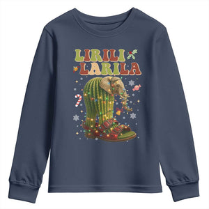 Funny Lirili Larila Italian Brainrot Meme Youth Sweatshirt Christmas Gift TS12 Navy Print Your Wear