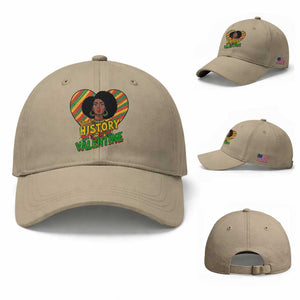 Black History Is My Valentine Baseball Cap Gift For Black Women TS12 Baseball Cap Universal Fit Khaki Print Your Wear