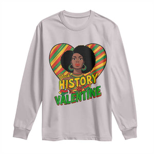 Black History Is My Valentine Long Sleeve Shirt Gift For Black Women TS12 Ice Gray Print Your Wear