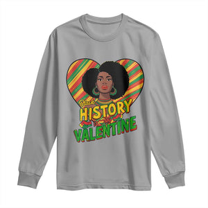 Black History Is My Valentine Long Sleeve Shirt Gift For Black Women TS12 Sport Gray Print Your Wear