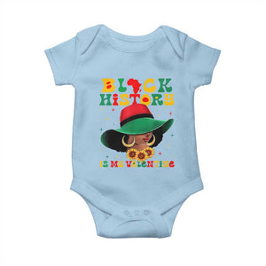 Black History Is My Valentine Baby Onesie Women Gift For February TS12 Light Blue Print Your Wear
