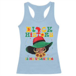 Black History Is My Valentine Racerback Tank Top Women Gift For February TS12 Light Blue Print Your Wear