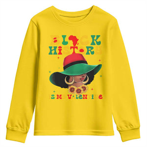 Black History Is My Valentine Youth Sweatshirt Women Gift For February TS12 Daisy Print Your Wear