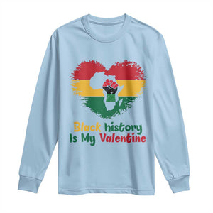 African American Women Pride Long Sleeve Shirt Black History Is My Valentine TS12 Light Blue Print Your Wear