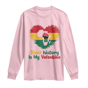 African American Women Pride Long Sleeve Shirt Black History Is My Valentine TS12 Light Pink Print Your Wear