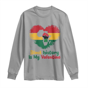 African American Women Pride Long Sleeve Shirt Black History Is My Valentine TS12 Sport Gray Print Your Wear