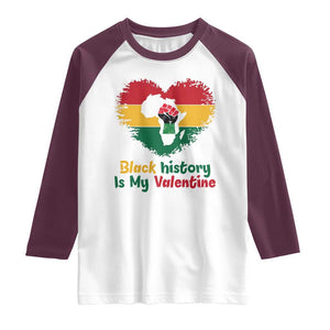 African American Women Pride Raglan Shirt Black History Is My Valentine TS12 White Maroon Print Your Wear