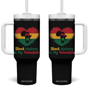 African American Women Pride Tumbler With Handle Black History Is My Valentine TS12 One Size: 40 oz Black Print Your Wear