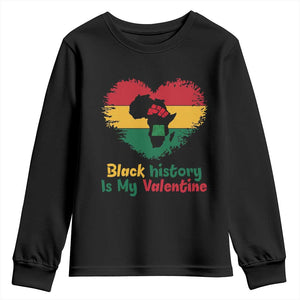 African American Women Pride Youth Sweatshirt Black History Is My Valentine TS12 Black Print Your Wear