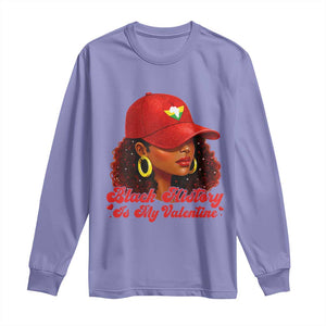Black History Is My Valentine Long Sleeve Shirt Melanin Pride Valentines Day Gift TS12 Violet Print Your Wear