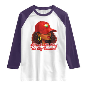 Black History Is My Valentine Raglan Shirt Melanin Pride Valentines Day Gift TS12 White Purple Print Your Wear