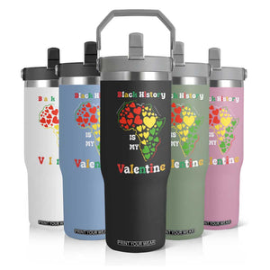 Melanin Queen Black History Month Flip Straw Tumbler Is My Valentine TS12 Print Your Wear
