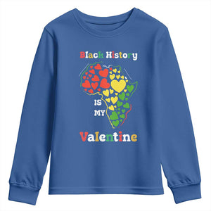 Melanin Queen Black History Month Youth Sweatshirt Is My Valentine TS12 Royal Blue Print Your Wear