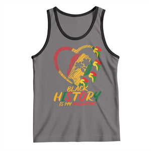 Black History Is My Valentine Tank Top Gift For Melanin Queen TS12 Deep Heather Black Print Your Wear