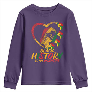 Black History Is My Valentine Youth Sweatshirt Gift For Melanin Queen TS12 Purple Print Your Wear