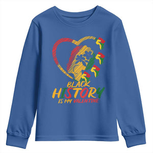Black History Is My Valentine Youth Sweatshirt Gift For Melanin Queen TS12 Royal Blue Print Your Wear