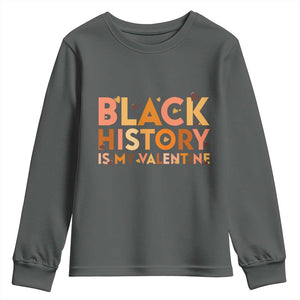 Black History Is My Valentine Youth Sweatshirt African American Women Pride TS12 Dark Heather Print Your Wear