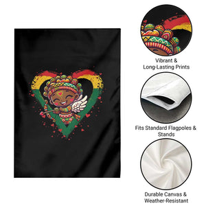 Cute Black Cupid Garden Flag Melanin Pride Valentines Day Gift TS12 Print Your Wear