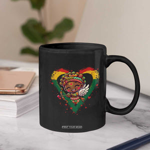 Cute Black Cupid Coffee Mug Melanin Pride Valentines Day Gift TS12 Print Your Wear