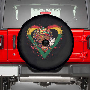 Cute Black Cupid Spare Tire Cover Melanin Pride Valentines Day Gift TS12 Black Print Your Wear