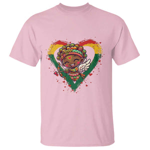 Cute Black Cupid T Shirt Melanin Pride Valentines Day Gift TS12 Light Pink Print Your Wear