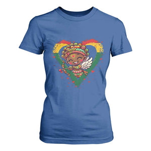 Cute Black Cupid T Shirt For Women Melanin Pride Valentines Day Gift TS12 Royal Blue Print Your Wear