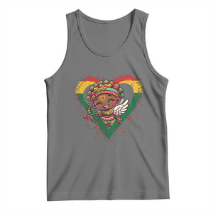 Cute Black Cupid Tank Top Melanin Pride Valentines Day Gift TS12 Black Heather Print Your Wear