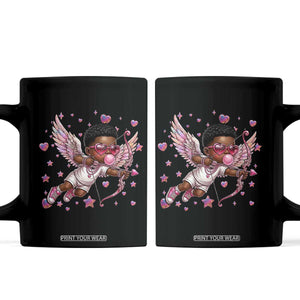 Cute Black Cupid Coffee Mug African American Valentines Day Gift TS12 Black Print Your Wear