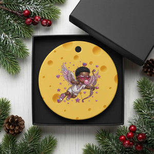 Cute Black Cupid Ceramic Ornament African American Valentines Day Gift TS12 1pc Yellow Cheese Print Your Wear