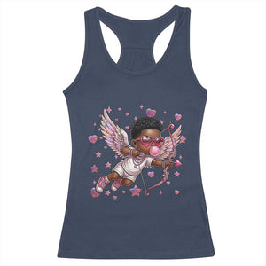 Cute Black Cupid Racerback Tank Top African American Valentines Day Gift TS12 Navy Print Your Wear