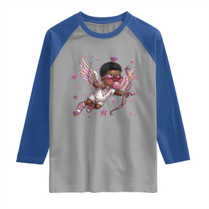 Cute Black Cupid Raglan Shirt African American Valentines Day Gift TS12 Sport Gray Royal Print Your Wear