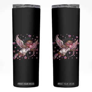 Cute Black Cupid Skinny Tumbler African American Valentines Day Gift TS12 Black Print Your Wear