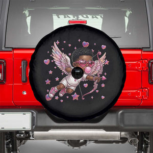 Cute Black Cupid Spare Tire Cover African American Valentines Day Gift TS12 Black Print Your Wear