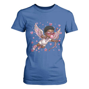 Cute Black Cupid T Shirt For Women African American Valentines Day Gift TS12 Royal Blue Print Your Wear