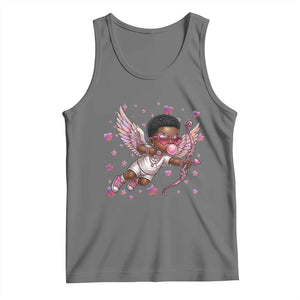 Cute Black Cupid Tank Top African American Valentines Day Gift TS12 Black Heather Print Your Wear